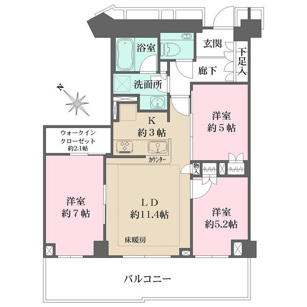 心地良い陽光が注ぐ南西向きです。13階に位置するワイドスパン住戸のため、開放感がございます。