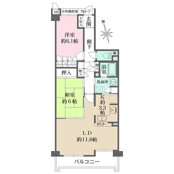 LDKには和室が隣接、多用途に活用できます。L字型対面式キッチンは、背面が洗面所へと繋がる回遊動線。