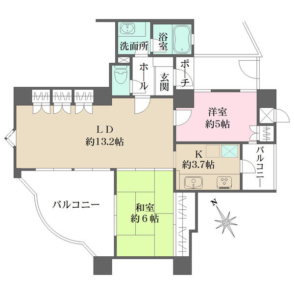 LDから全居室にアクセス可能な間取りです。壁面収納や押入など収納も豊富で住空間を有効活用できます。