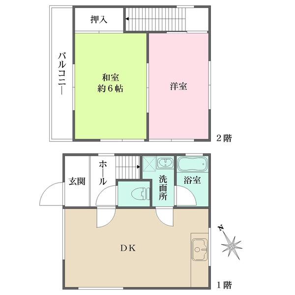 1階に水回りが集約されています。2階の和室と洋室は引き戸で隣接、シーンに合わせた空間活用が可能です。