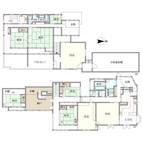 南側建物間取り