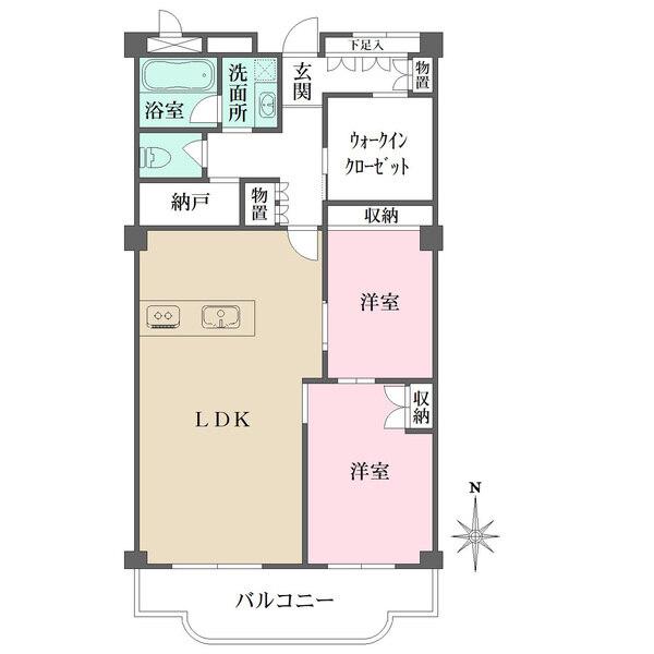 LDKを通り各洋室に出入りするため、コミュニケーションが生まれやすい間取り。キッチンは対面式です。