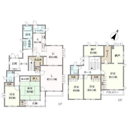 間取図（５ＳＬＤＫ　Ｓ＝納戸）