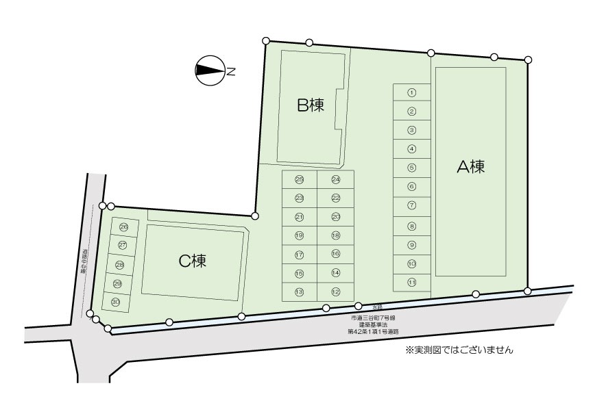 掲載の区画図は設計図書を基に描き起こしたもので実際とは多少異なる場合があります。