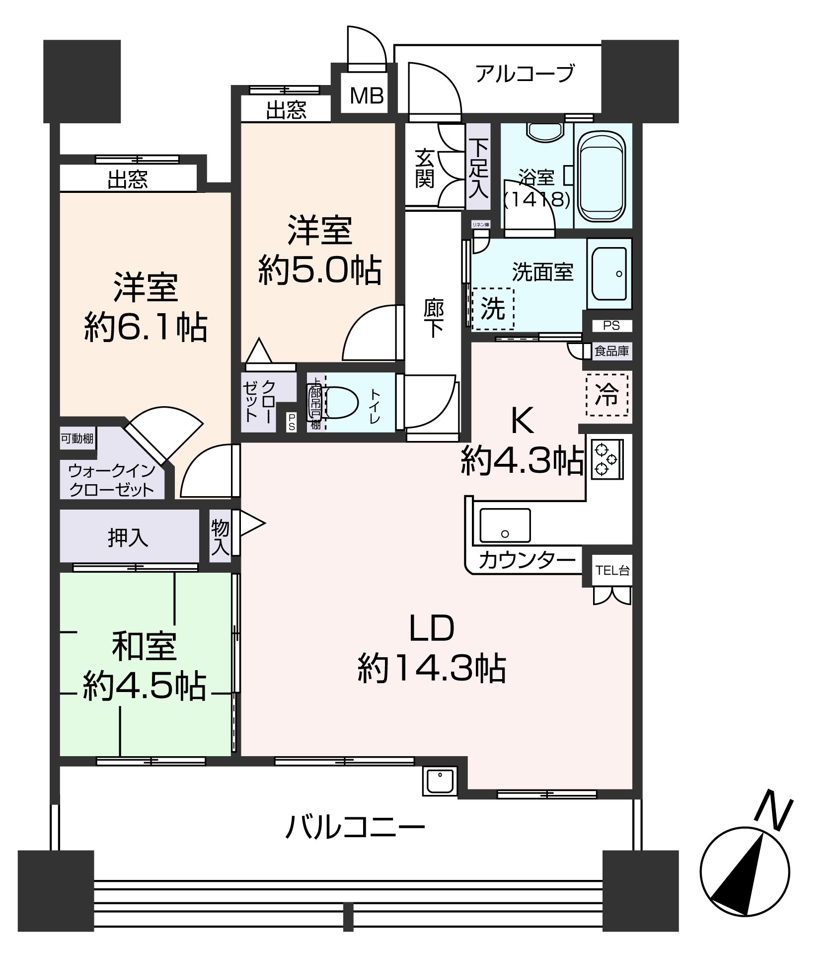 掲載の間取り図は設計図書を基に描き起こしたもので実際とは多少異なる場合があります。