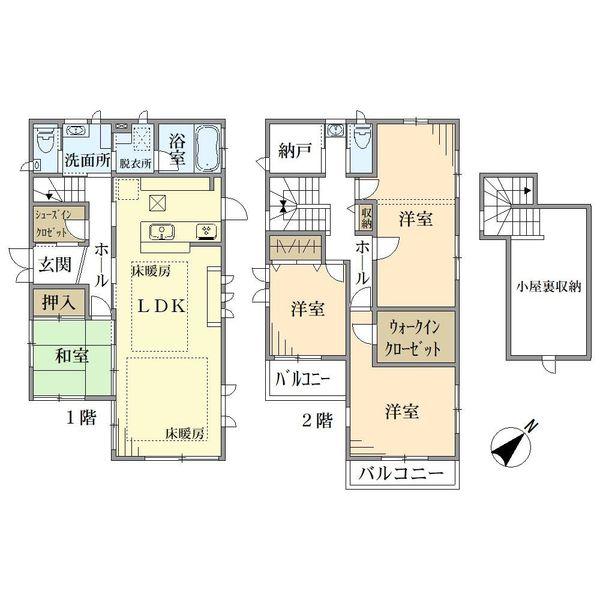 延床面積：（公簿）130.00?（約39.32坪）間取：4LDK+納戸