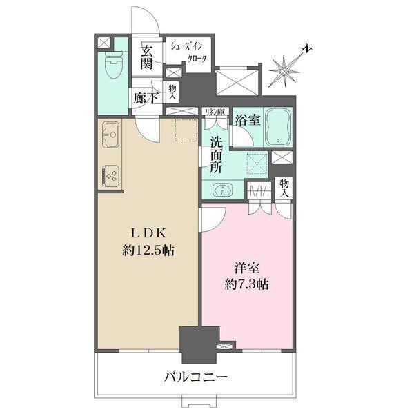 南東向きバルコニーに、LDKと洋室が面し、陽当り良好。シューズインクロークなど、収納充実。
