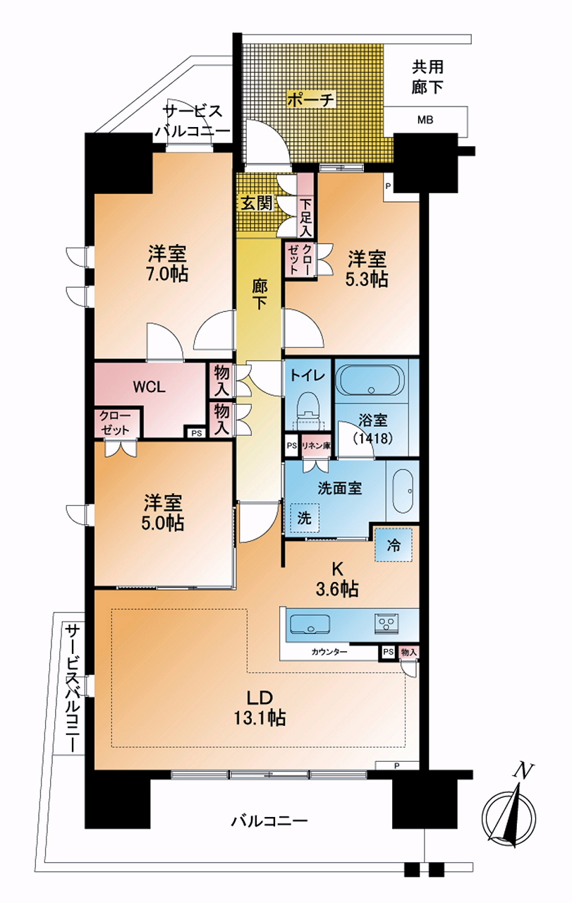 掲載の間取り図は設計図書を基に描き起こしたもので実際とは多少異なる場合があります。