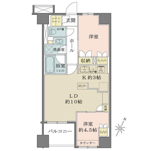陽当り・通風良好な南東向き住戸。全居室収納付きです。玄関にはシューズインクローゼット有り。