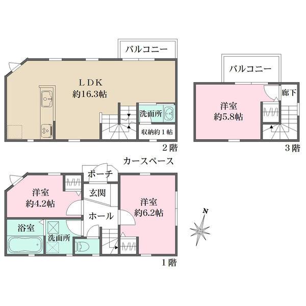 2階に約1帖の収納スペースあり