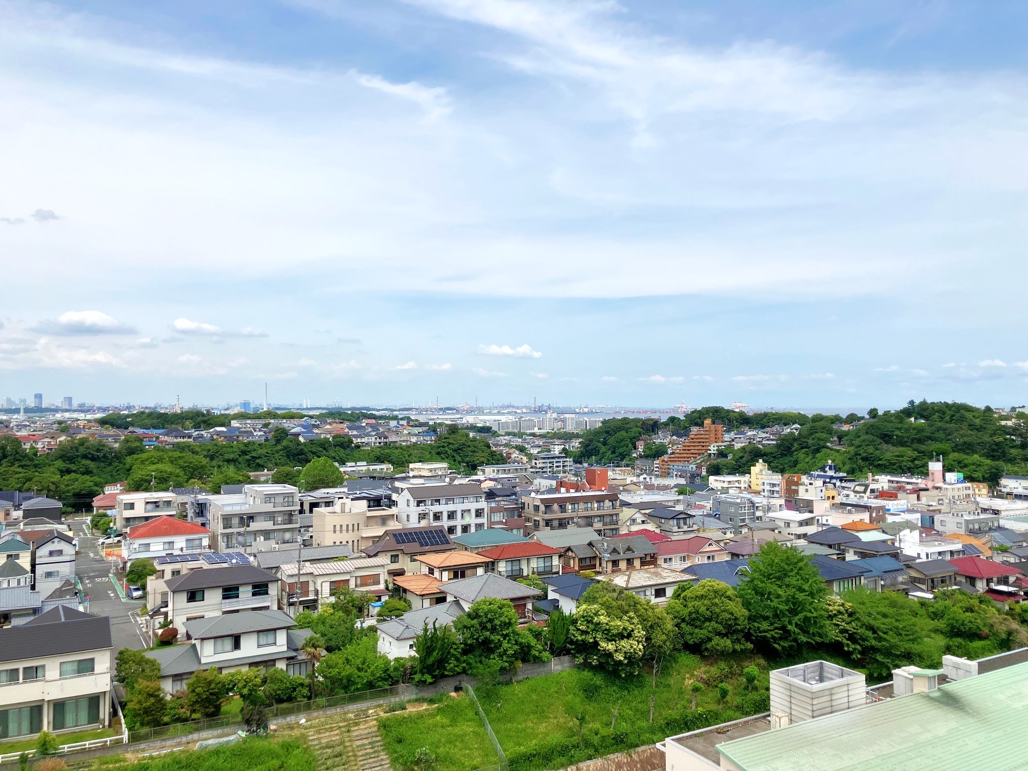 北側の共用廊下からの景色