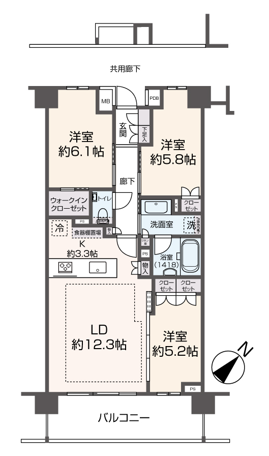 掲載の間取り図は設計図書を基に描き起こしたもので実際とは多少異なる場合があります。