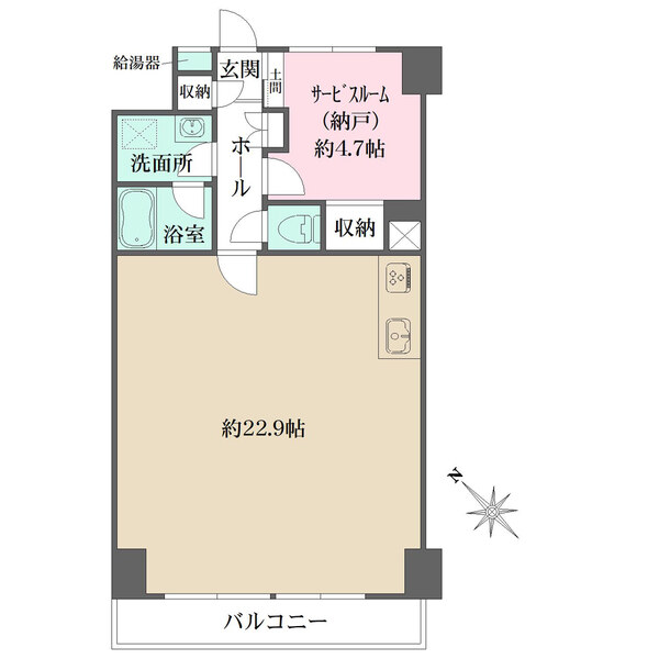 洋室にはキッチンスペースも含みます