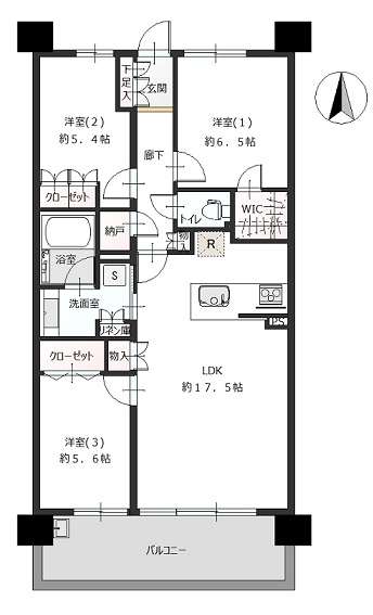 掲載の間取り図は設計図書を基に描き起こしたもので実際とは多少異なる場合があります。