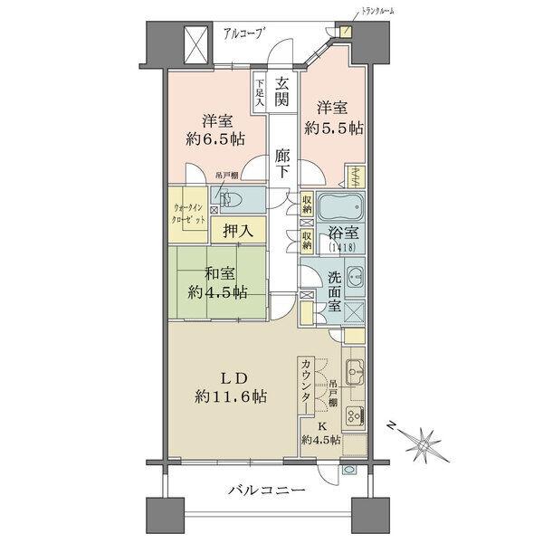 キッチンはパントリー＆勝手口有。和室は2方向から出入りができ、多用途に活用できます。押入れ有。