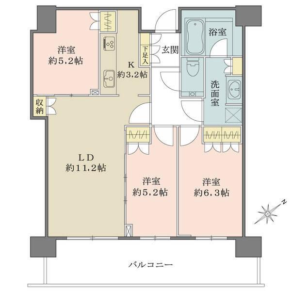 LD隣接の洋室2室には引き戸が採用され、暮らしに合わせた空間デザインが可能。全居室に収納付きです。