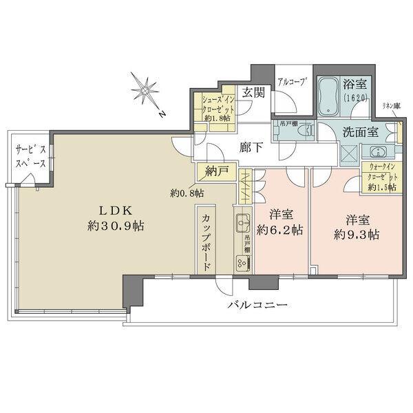 全居室がバルコニーに面し、陽当り・眺望良好。ウォークイン＆シューズインクローゼット付きです。