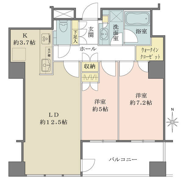 全居室がバルコニーに面した光溢れる住まいです。LDKは洋室との一体利用で約21.2帖の広々空間に。