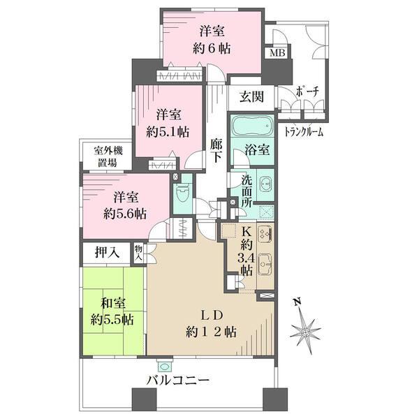 全居室にそれぞれ開口部がある通風良好な物件です。