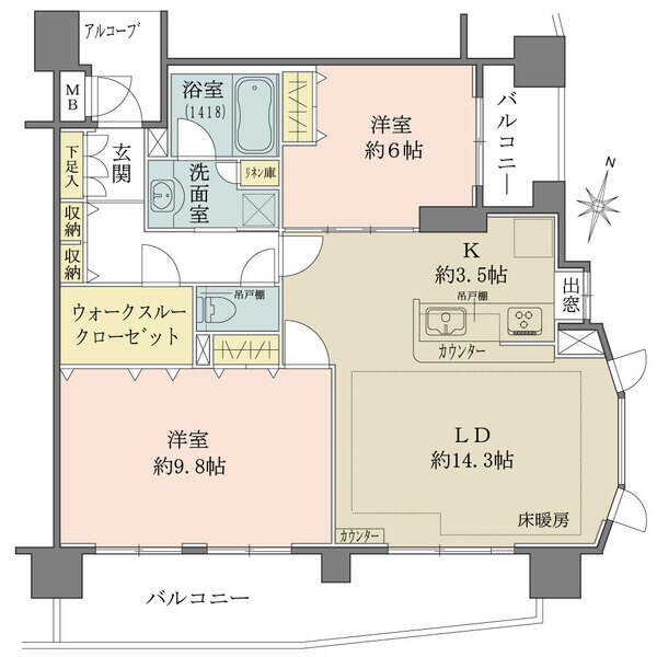 広々としたリビングは開放感があり、家族がゆったりとくつろげる空間になっています。
