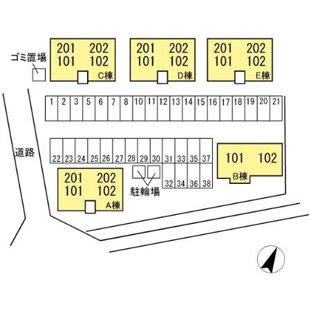 配置図（A棟〜E棟）