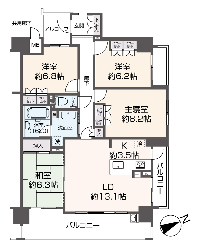 掲載の間取り図は設計図書を基に描き起こしたもので実際とは多少異なる場合があります。