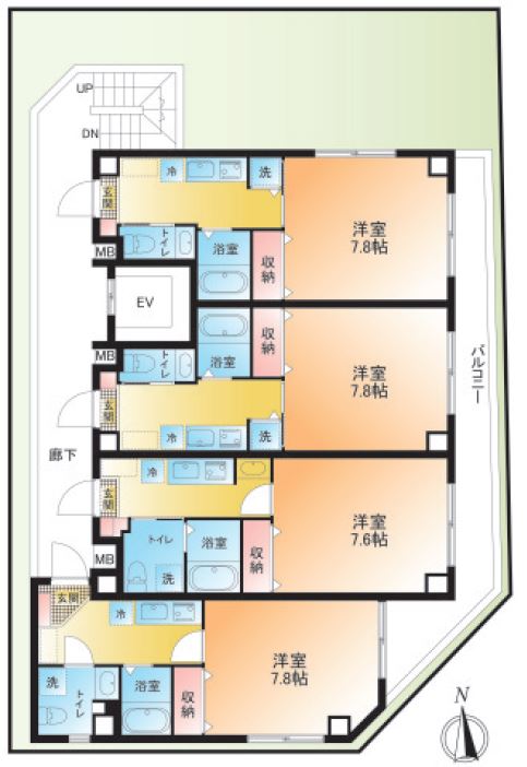 2階〜5階平面図※掲載の間取り図は設計図書を基に描き起こしたもので実際とは多少異なる場合があります。