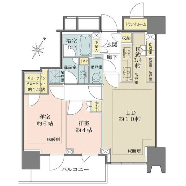 全居室に採光窓有。南東向きバルコニーが備わり陽当り良好です。ウォークインクローゼット等、収納も充実。