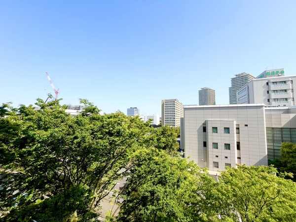 地上13階地下1階建の5階部分に所在。3面バルコニー付角住戸につき、陽当り・通風に恵まれています。