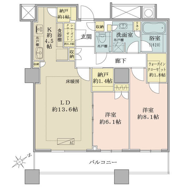 収納豊富なお部屋(ウォークインクローゼット、納戸×2、シューズインクローゼット等)