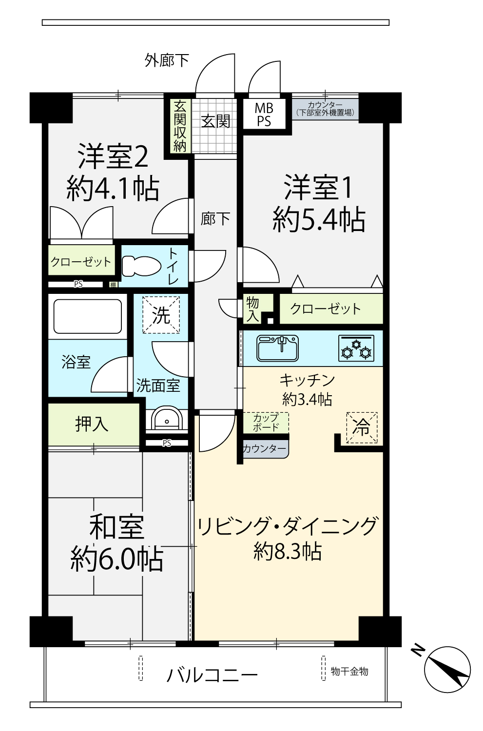掲載の間取り図は設計図書を基に描き起こしたもので実際とは多少異なる場合があります。※1