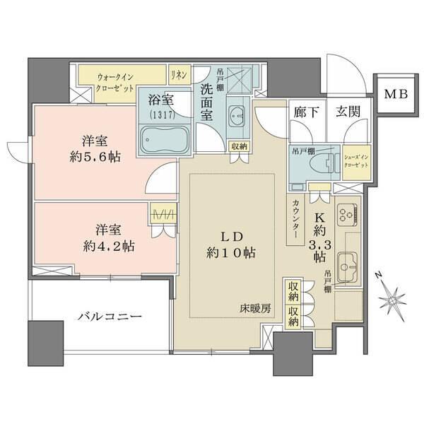 LDや洋室、洗面室など各所に収納充実。LDから各洋室や洗面室へつながる、家事・生活動線の良い間取り。