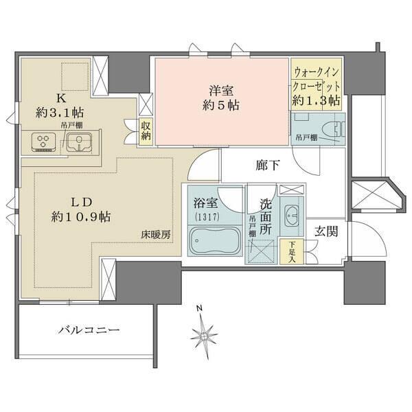 リビングは二面採光につき明るく開放感がございます。