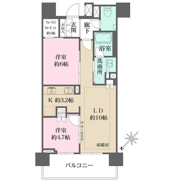 LDと隣接洋室の一体利用も可能な使い勝手の良い間取り。ウォークインクローゼットを含む全居室収納付き。