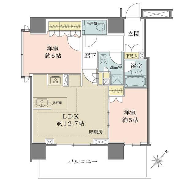 廊下が一直線ではないため、 玄関先から室内のみえづらいプライバシー性の高い設計になっております