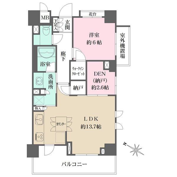 南西側・南東側に開口部が備わった10階角住戸。開放感があり、陽当り・通風良好です。豊富な収納も魅力。