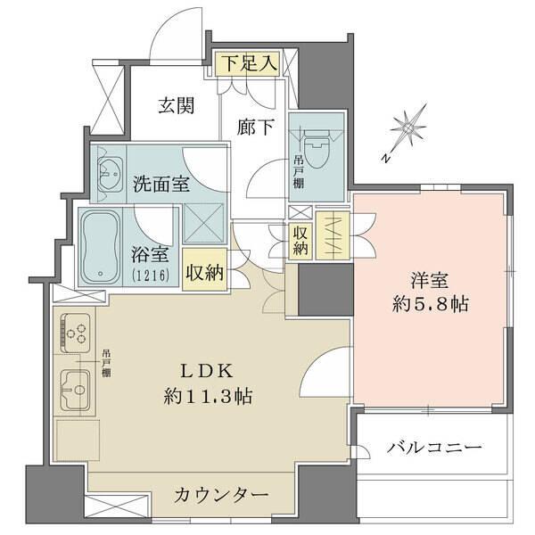 最上階（15階部分）・角部屋、北西・南西から採光がとれる大変明るいお部屋です。