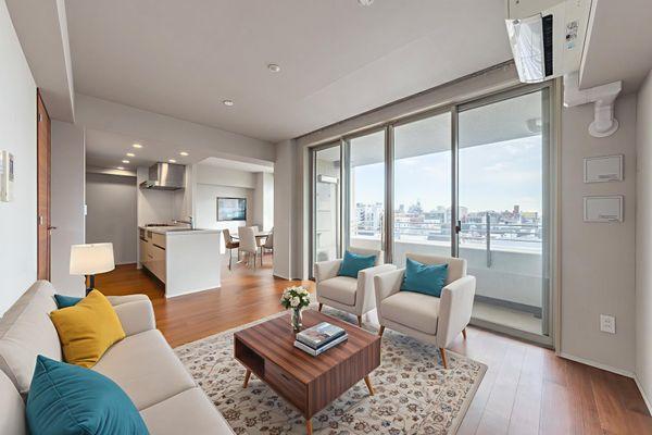 LDK約18.9帖●実際の写真を基にCGで家具・その他イメージを配置。家具等を価格に含まず。現況引渡