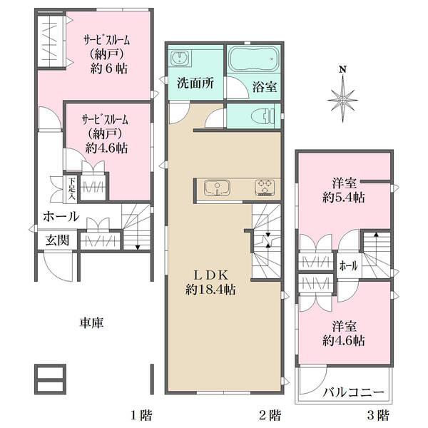 プライバシー性の高い2階リビング設計。陽当り良好な南向きです。太陽光発電設備、エコキュート設置有り。