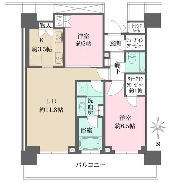 1620サイズのビューバス浴室に窓有。　42階北向き住戸につき東京スカイツリーを望む。（天候による）