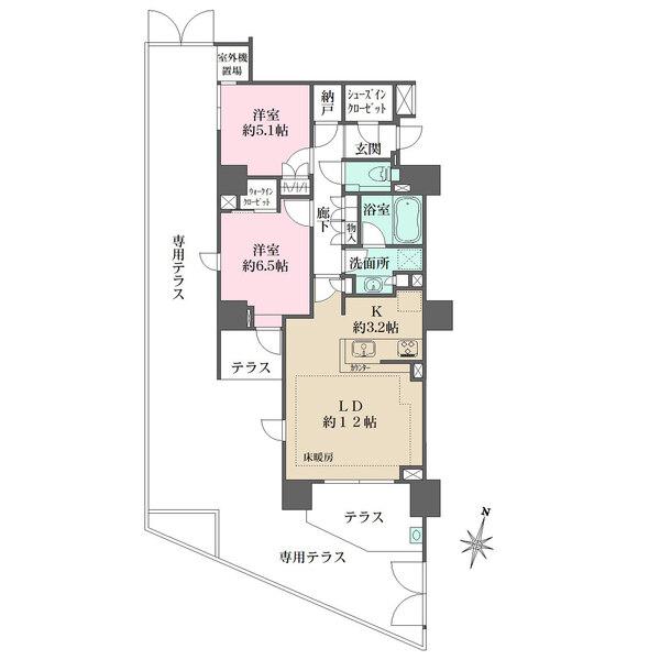 納戸約0.7帖、シューズインクローゼット