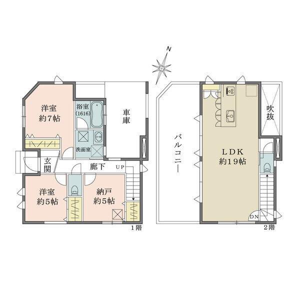プライバシーに配慮された2階リビング設計。陽当り・眺望良好なゆったりとしたバルコニー付きです。
