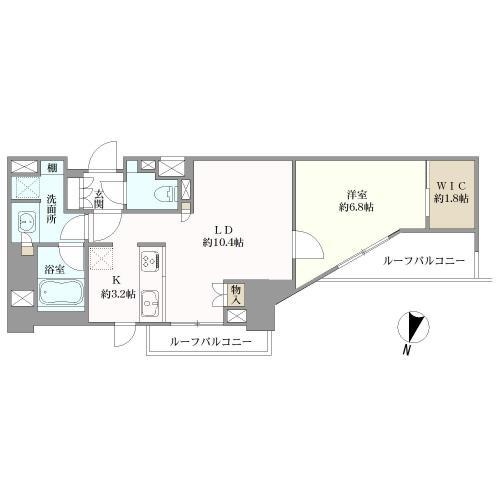 間取図（１ＬＤＫ＋ＷＩＣ）