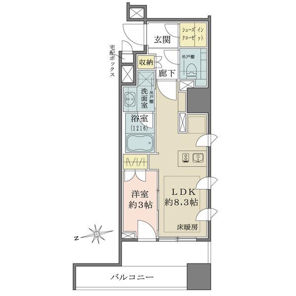 コンパクトながら収納豊富。LDKと洋室が扱いやすいプランです。
