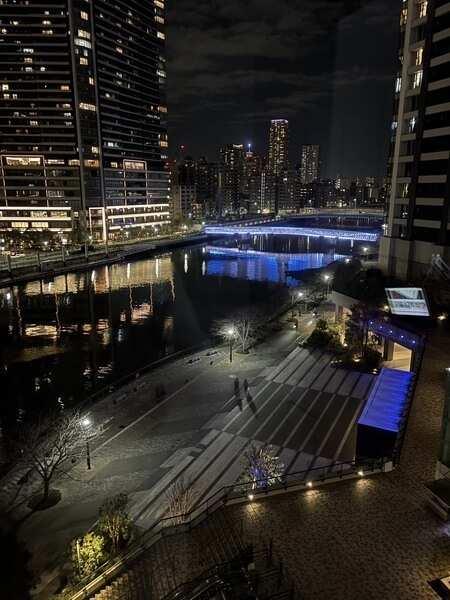 朝潮運河を通る屋形船なども見えます。