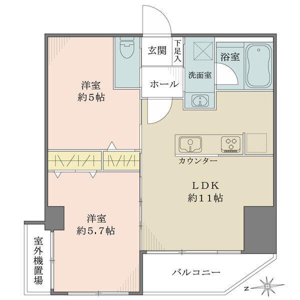 陽当り・通風・眺望良好な北・西角住戸。廊下部分が短く住空間が確保された間取りです。各洋室収納付き。