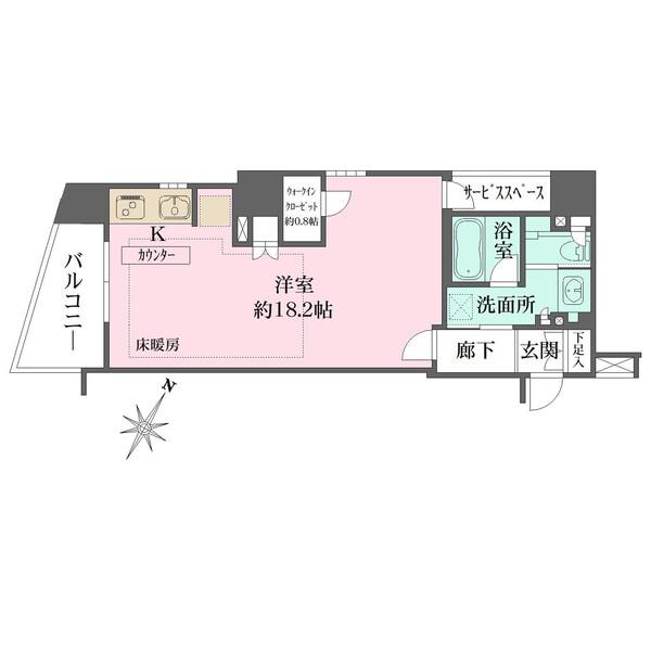 分譲時は1LDKのため、別途工事を行うことで間取り変更が可能でござます。
