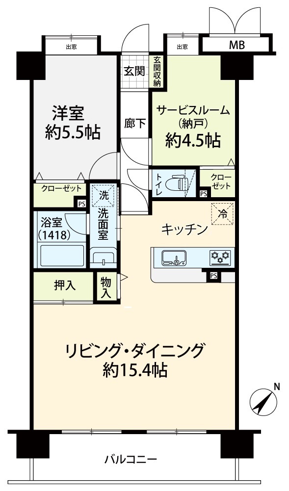掲載の間取図は設計図書を基に描き起こしたもので実際とは多少異なる場合があります。※１