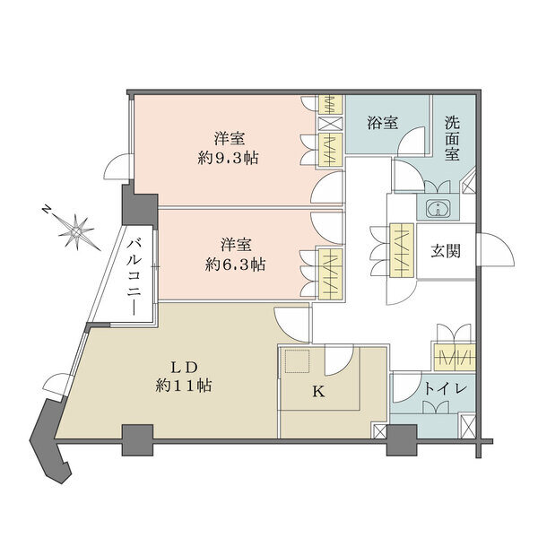 87.84平米のゆとりある2LDK