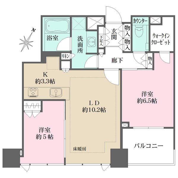 廊下部分が少なく、居住スペースを広く活用できます。